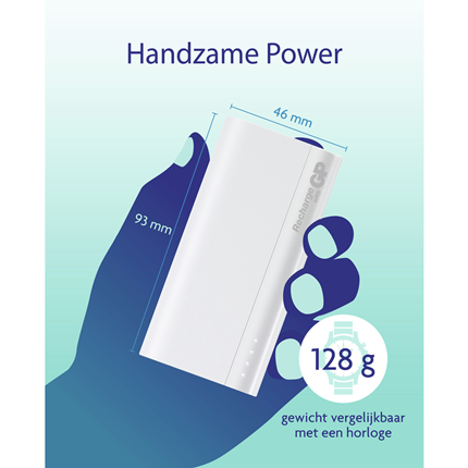 Afbeelding vergroten GP Portable Powerbank Beige 5000mAh 1x USB
