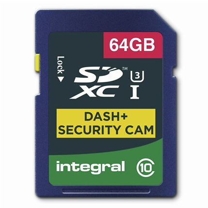 Afbeelding vergroten Integral Secure Digital kaart 64GB SDXC dash+security cam