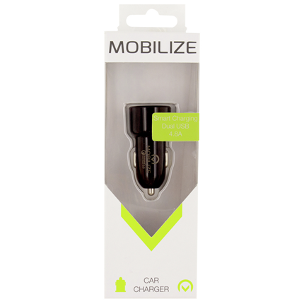 Afbeelding vergroten Mobilize Autolader 2 x USB 4800mA Snellader MOBCC018