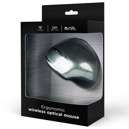 Afbeelding vergroten Gembird draadloze ergonomische muis MUSWERGO02 grijs