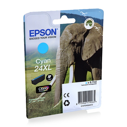 Afbeelding vergroten Epson Cartridge 24 XL (T2432) Cyaan