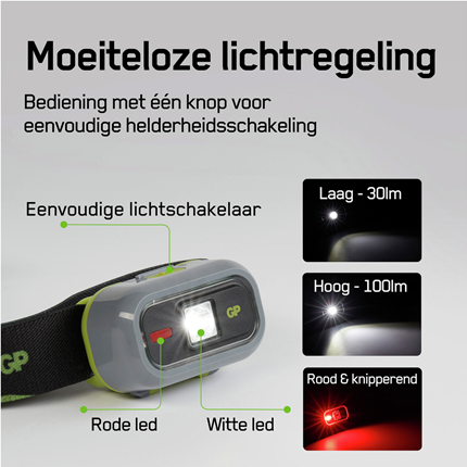 Afbeelding vergroten GP LED Hoofdlamp Activity 100Lm