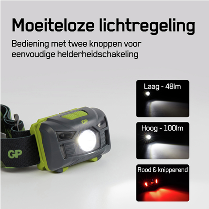 Afbeelding vergroten GP LED Hoofdlamp met Sensor 160Lm