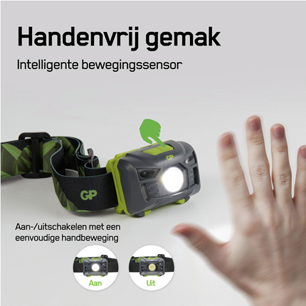 Afbeelding vergroten GP LED Hoofdlamp met Sensor 160Lm