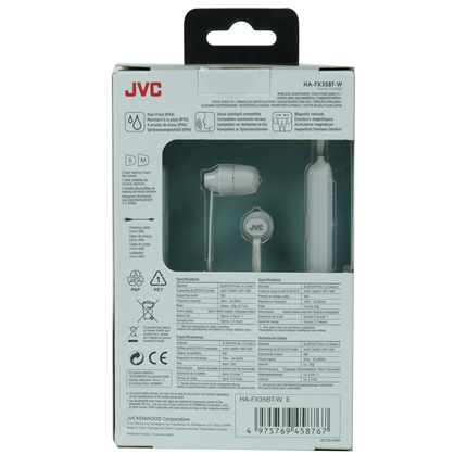 Afbeelding vergroten JVC draadloos hoofdtelefoon inner-ear wit HA-FX35BT