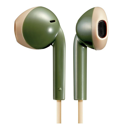 Afbeelding vergroten JVC hoofdtelefoon in-ear + microfoon groen-beige HA-F19M