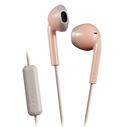 Afbeelding vergroten JVC hoofdtelefoon in-ear + microfoon roze-grijs HA-F19M