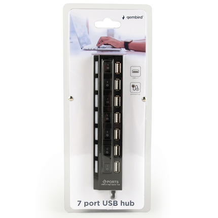 Afbeelding vergroten Externe 7 poorts Poorts USB USB 2.0 HUB