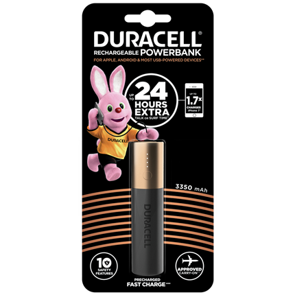 Afbeelding vergroten Duracell Powerbank 3350mAh 1x USB