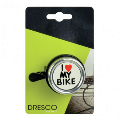Afbeelding vergroten Dresco "I Love My Bike" Fietsbel Zilver
