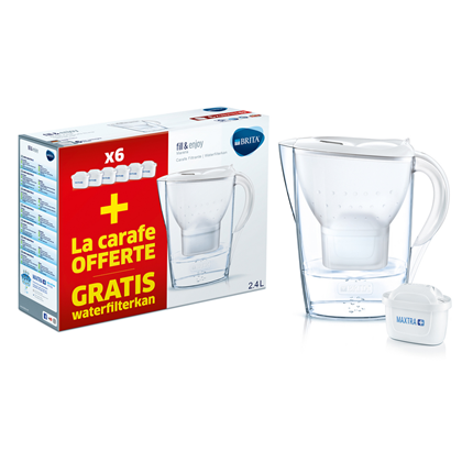 Afbeelding vergroten Brita Marella Cool White Startpakket 6filters + kan
