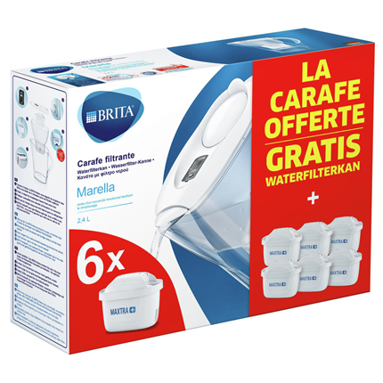 Afbeelding vergroten Brita Marella Cool White Startpakket 6filters + kan