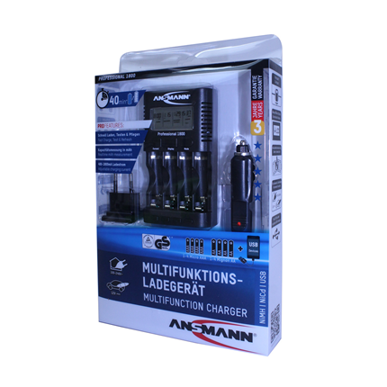 Afbeelding vergroten Ansmann lader/ontlader voor 1-4 AAA/AA NiMH batterijen