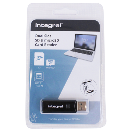 Afbeelding vergroten Integral kaartlezer USB 3.1 SD en microSD