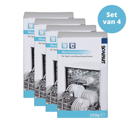 Afbeelding vergroten Scanpart (Vaat)Wasmachine Reiniger 250gr 4 stuks