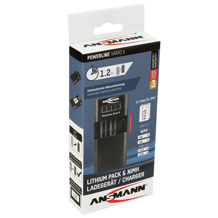 Afbeelding vergroten Ansmann lithium pack & AAA/AA NiMH batterijlader Vario X