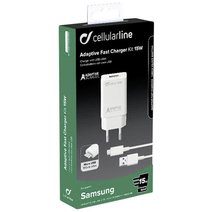 Afbeelding vergroten Cellular Line thuislader micro USB 3.0A wit