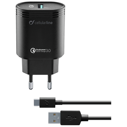 Afbeelding vergroten Cellular Line thuislader USB-C 3.6A zwart