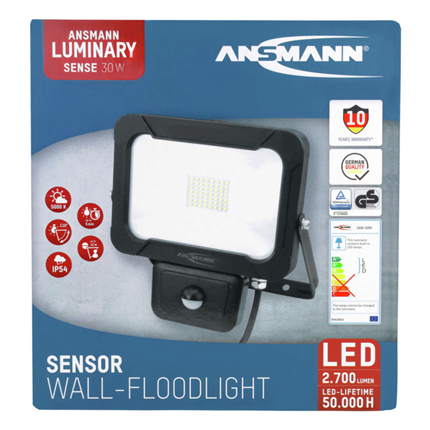Afbeelding vergroten Ansmann LED muurverlichting met sensor 30W