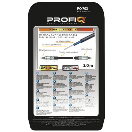Afbeelding vergroten Profiq Aansluitkabel Toslink(M)-(M) 3m