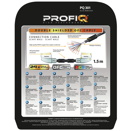 Afbeelding vergroten Profiq Aansluitkabel 21p(M)-(M) 1,5m