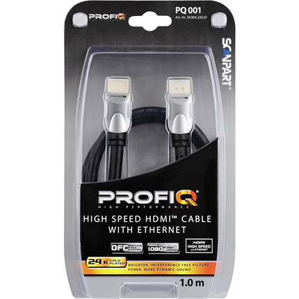 Afbeelding vergroten Profiq HDMI Kabel High Speed Ethernet 1m