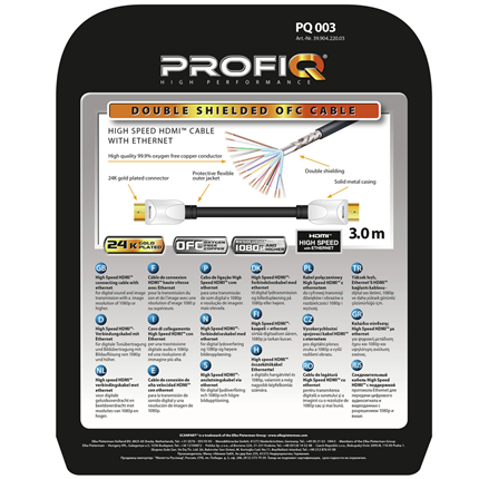 Afbeelding vergroten Profiq HDMI Kabel High Speed Ethernet 3m