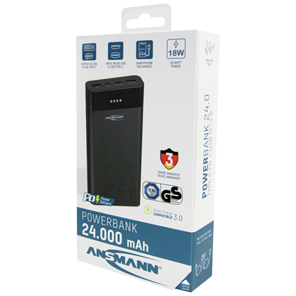 Afbeelding vergroten Ansmann Powerbank 24000mAh