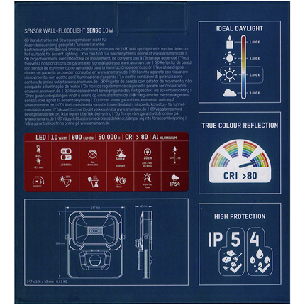 Afbeelding vergroten Ansmann LED muurverlichting met sensor 10W