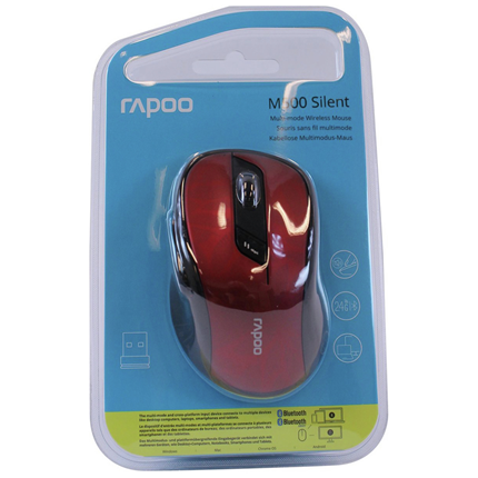 Afbeelding vergroten Rapoo draadloze multi-mode muis M500 rood