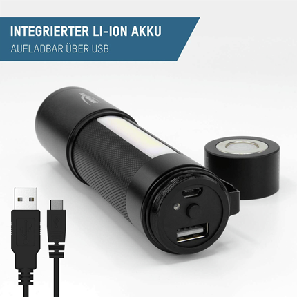 Afbeelding vergroten Ansmann LED zaklamp 70 Lumen (USB oplaadbaar)