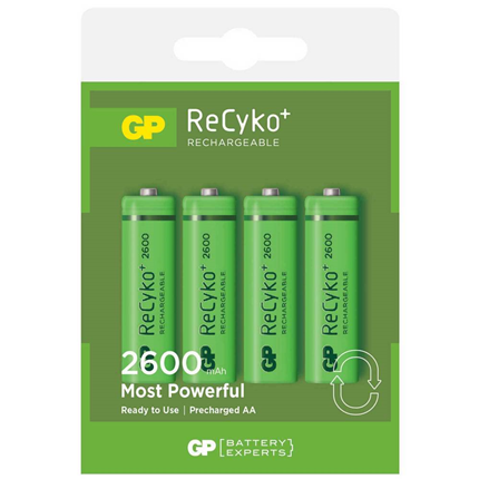 Afbeelding vergroten GP ReCyko+ AA 2600mAh 4 stuks Oplaadbare NiMH Batterij