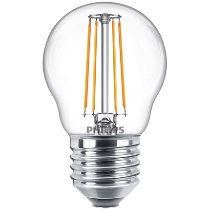Philips LED Lamp E27 4,3W Kogel Helder
