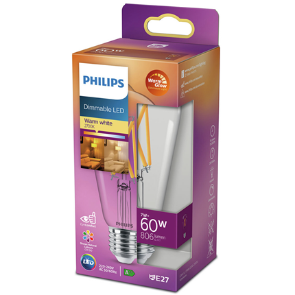 Afbeelding vergroten Philips LED Lamp E27 7W Dimbaar