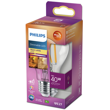 Afbeelding vergroten Philips LED Lamp E27 5W Dimbaar