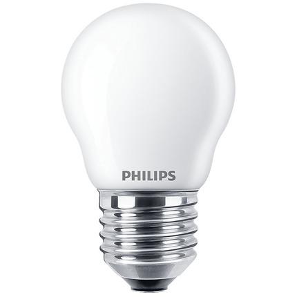 Afbeelding vergroten Philips LED Lamp E27 4,5W Kogel Dimbaar