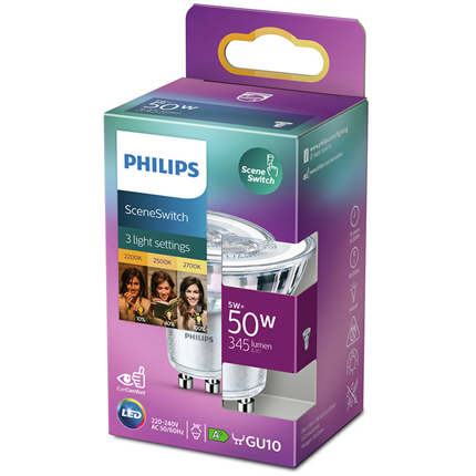 Afbeelding vergroten Philips LED Lamp GU10 5W Scene Switch