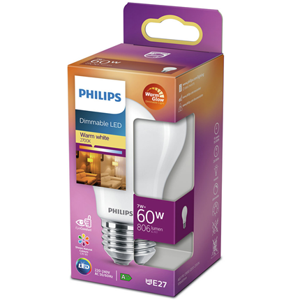 Afbeelding vergroten Philips LED Lamp E27 7W – Peer mat dimbaar