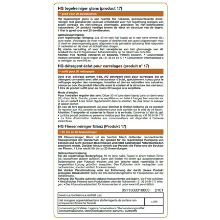 Afbeelding vergroten HG Tegelreiniger glansherstellend (vloerfris)