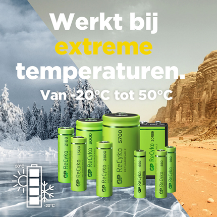Afbeelding vergroten GP ReCyko AAA 950mAh 4 stuks Oplaadbare NiMH Batterij