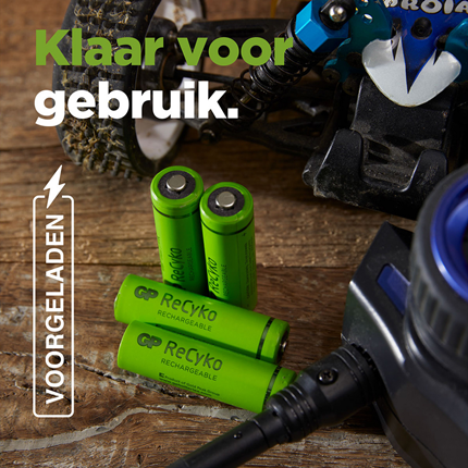 Afbeelding vergroten GP ReCyko AAA 850mAh 4 stuks Oplaadbare NiMH Batterij