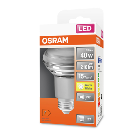 Afbeelding vergroten Osram ledlamp E27 2,6W 210Lm R63