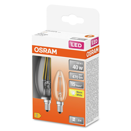 Afbeelding vergroten Osram ledlamp E14 4W 470Lm Classic B