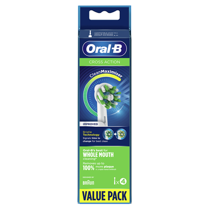 Afbeelding vergroten Oral-B CrossAction Tandenborstel 4 Stuks Wit 80338435
