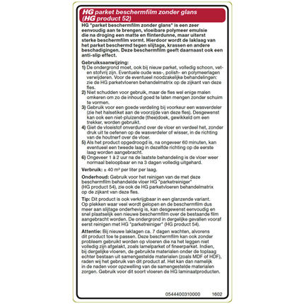 Afbeelding vergroten HG Parket Beschermfilm Zonder Glans (HG product 52)