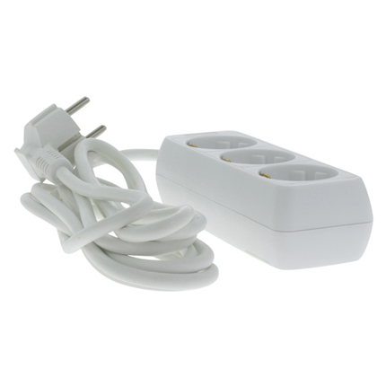 Afbeelding vergroten Exin Tafelcontactdoos 3-voudig +RA 3m Wit