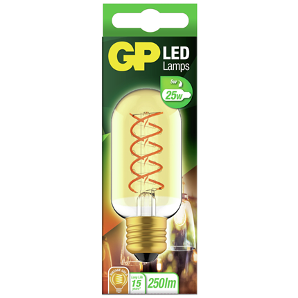 Afbeelding vergroten GP LED lamp E27 4,5W 150Lm T45 vintage gold