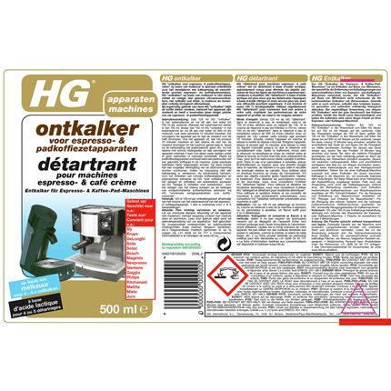 Afbeelding vergroten HG Ontkalker Voor Espresso- & Padkoffiezetapparaten (melkzuur)