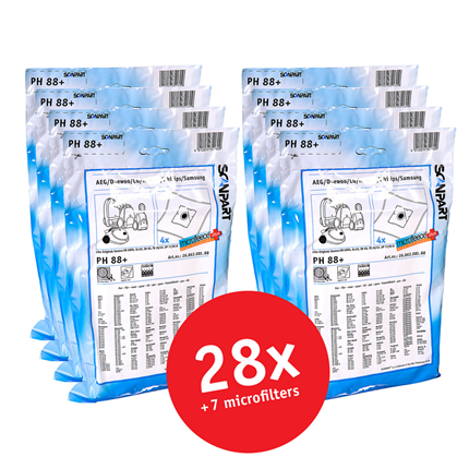 Afbeelding vergroten Groot voordeelpak Scanpart Stofzuigerzakken PH88+ 16 stuks