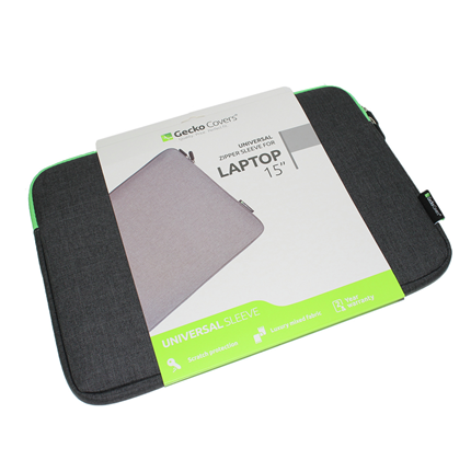 Afbeelding vergroten Gecko Laptop Sleeve Universeel Donker grijs 15 inch